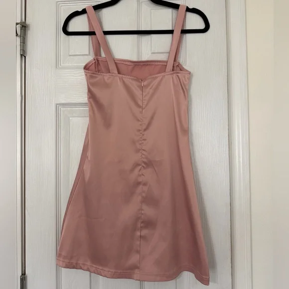 Pink Satin Mini Dress - Picture 2 of 2